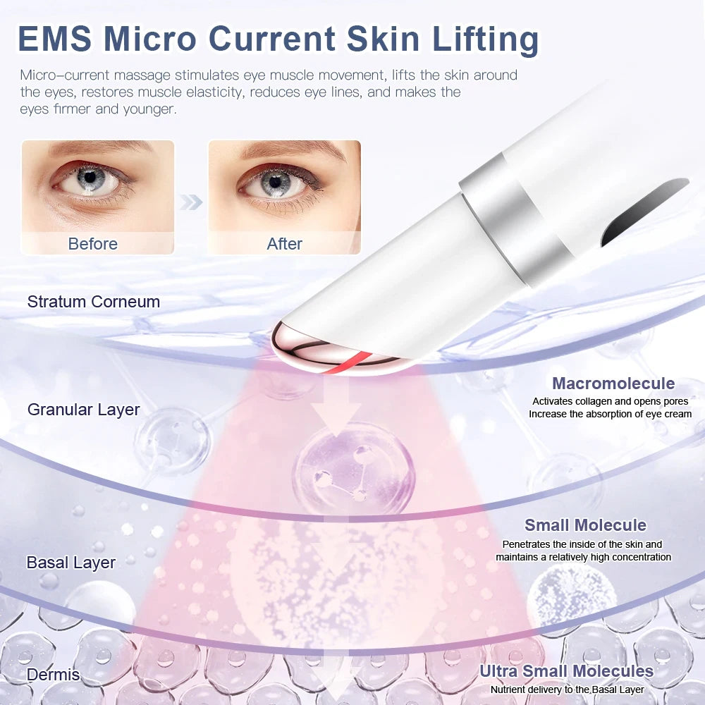 "Revitalize Your Eyes with Electric Eye Massager - Reduce Wrinkles, Dark Circles, and Puffiness with EMS Technology and Hot Massage Therapy"
