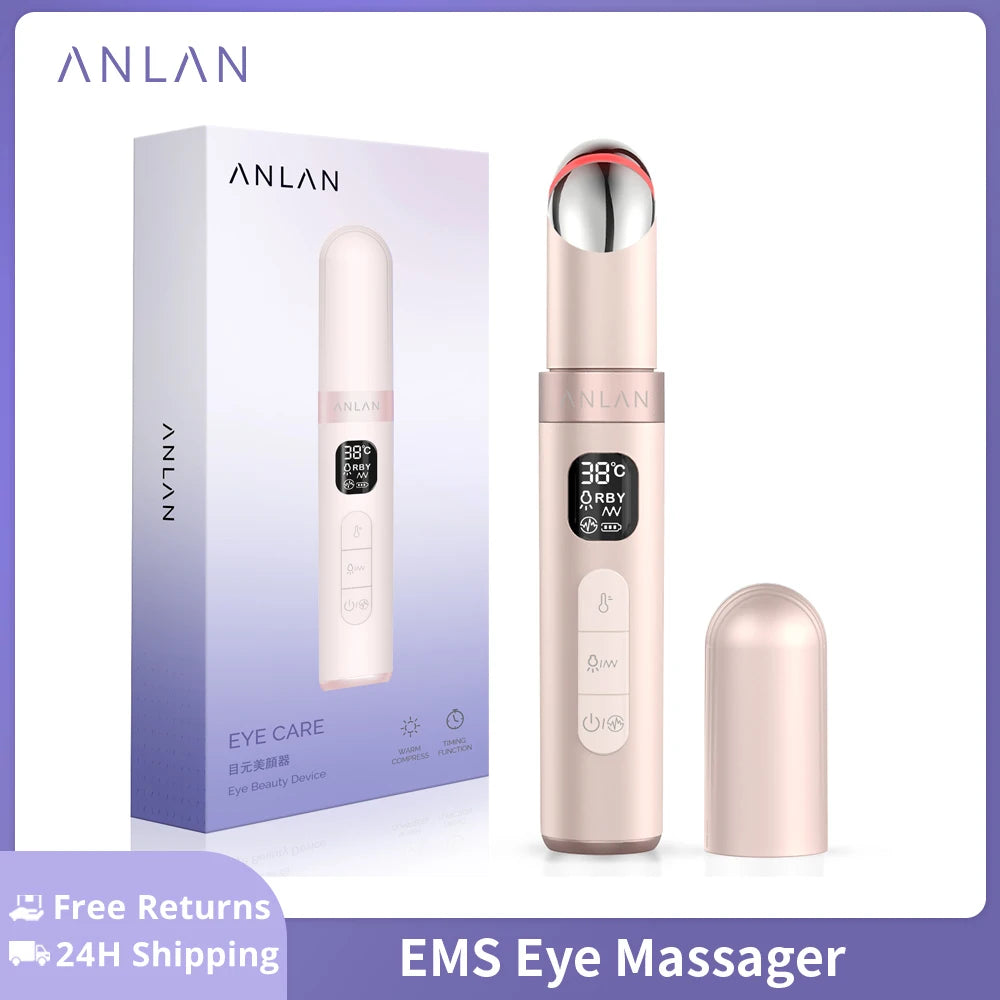 "Revitalize Your Eyes with Electric Eye Massager - Reduce Wrinkles, Dark Circles, and Puffiness with EMS Technology and Hot Massage Therapy"