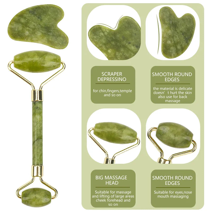 Jade Facial Massage Roller - Yolee Glow