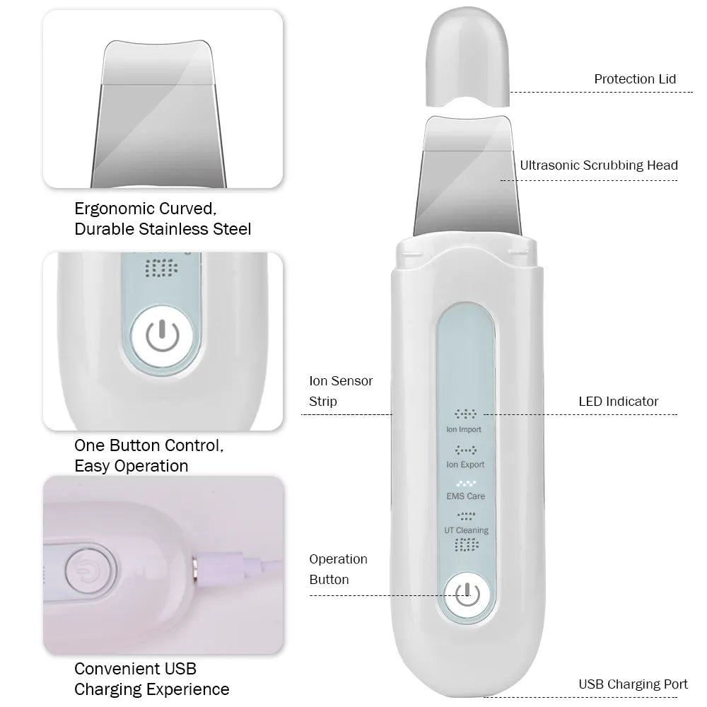 Ultrasonic Facial Scrubber - Yolee Glow