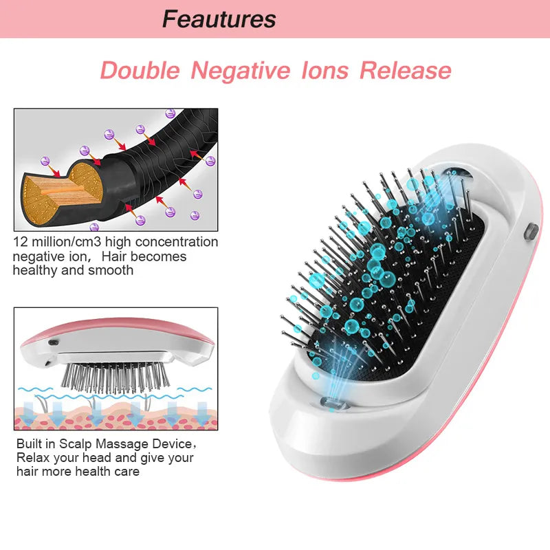 Ionic Hair Brush Massager - Yolee Glow