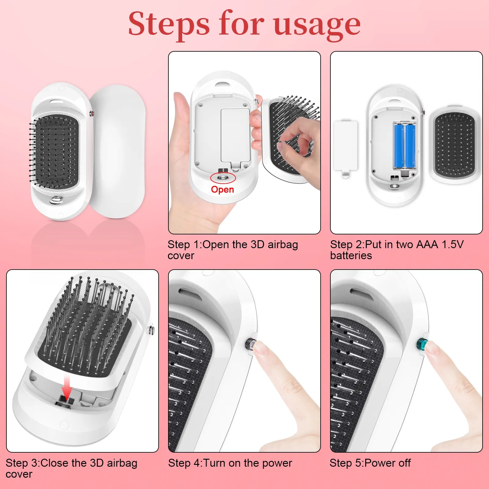 Ionic Hair Brush Massager - Yolee Glow