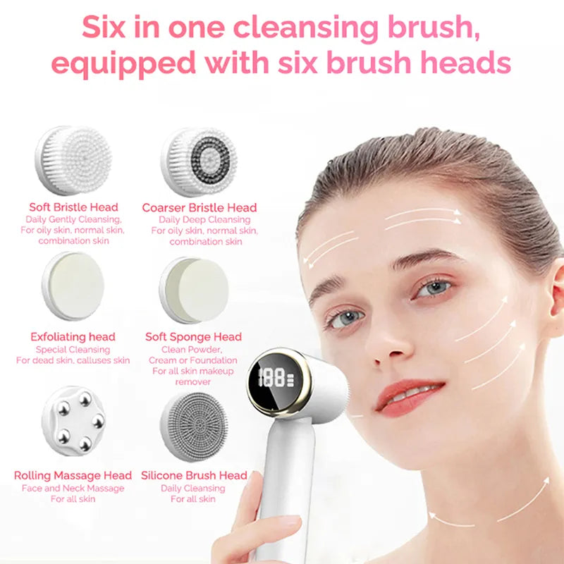 6-in-1 Electric Facial Brush - Yolee Glow