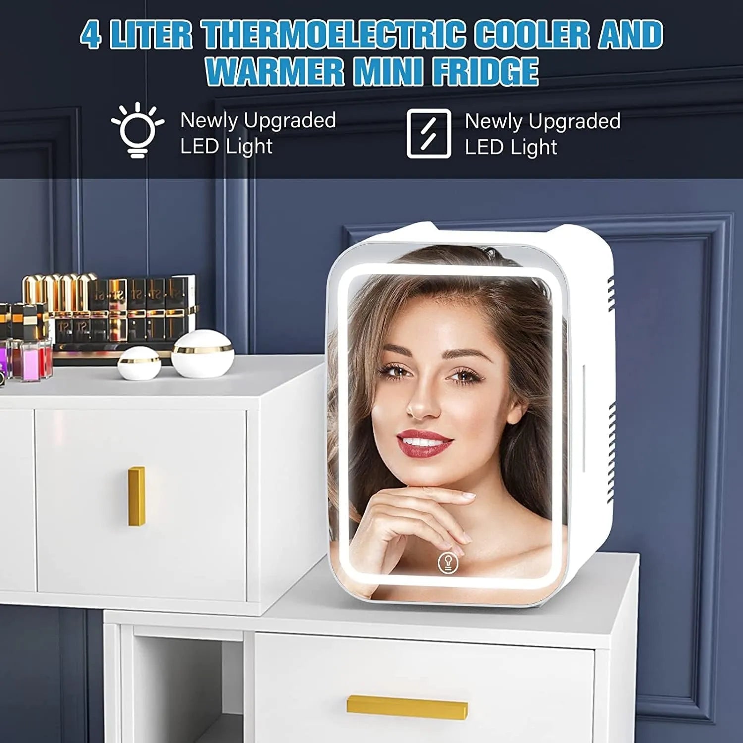 Mini Makeup Fridge Mirror - Yolee Glow