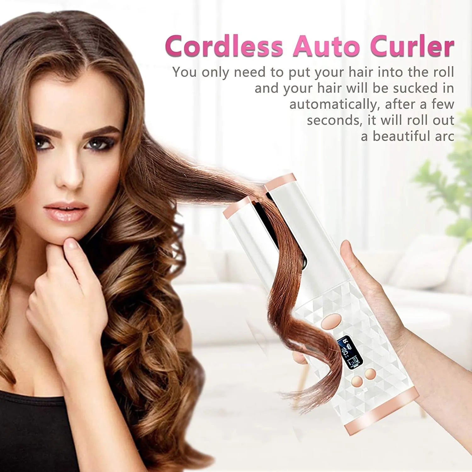 Cordless Rotating Hair Curler - Yolee Glow