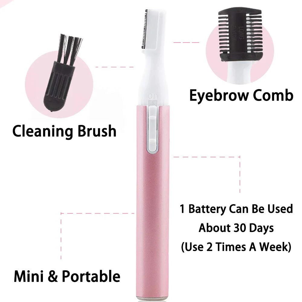 "Flawless Electric Eyebrow Trimmer for Women - Painless Facial Hair Removal Tool for Eyebrows, Legs, and Armpits"