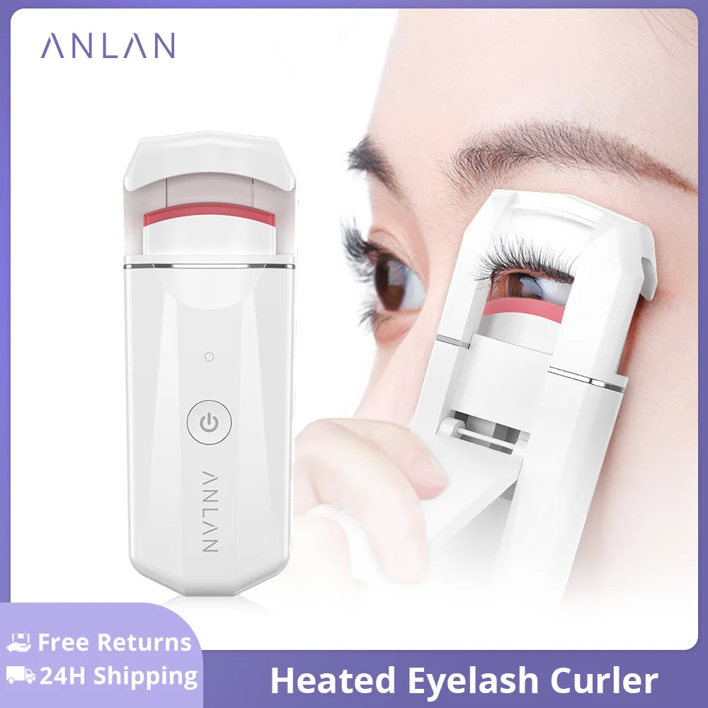 " Rechargeable Electric Heated Eyelash Curler for Long-Lasting Curls - Portable Makeup Tool for Perfectly Curled Lashes"