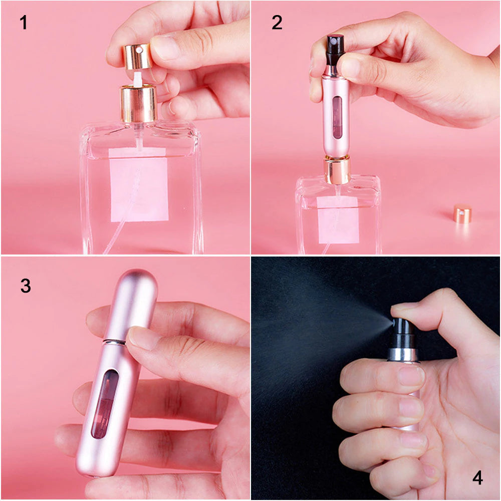 "Travel-Sized Perfume Atomizer: Refillable Mini Spray Bottle for Cosmetics on the Go!"