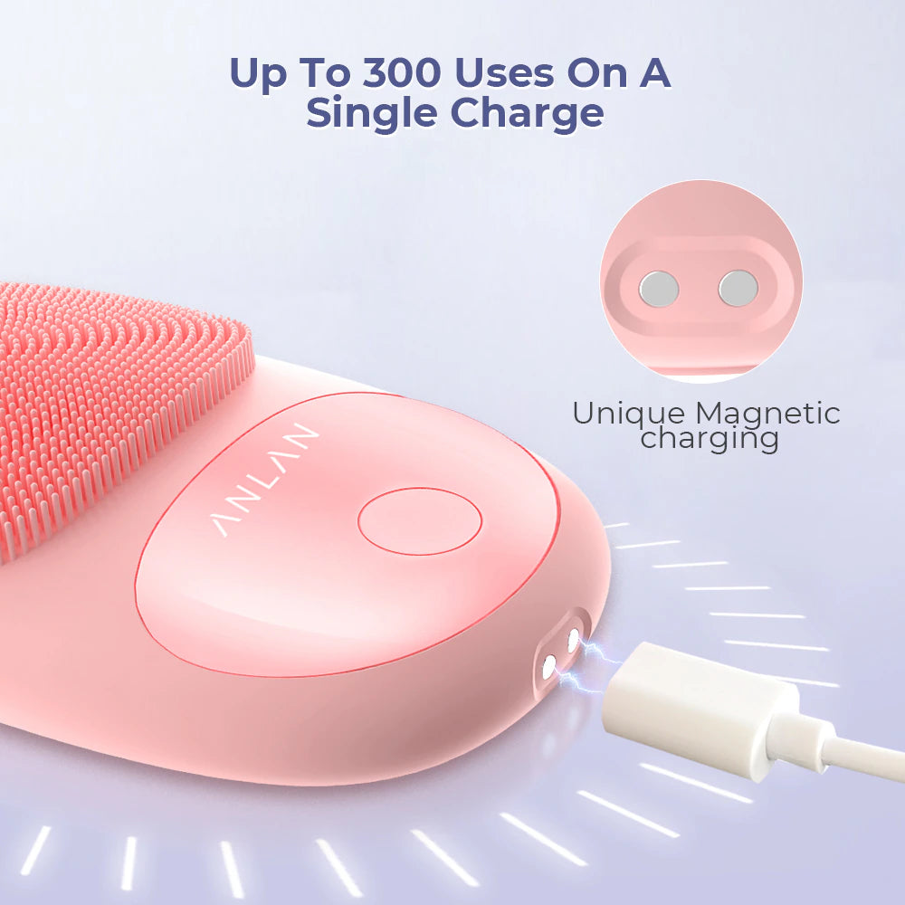 " Waterproof Electric Facial Cleansing Brush - Get Glowing Skin with Vibration Massage Face Cleaner!"