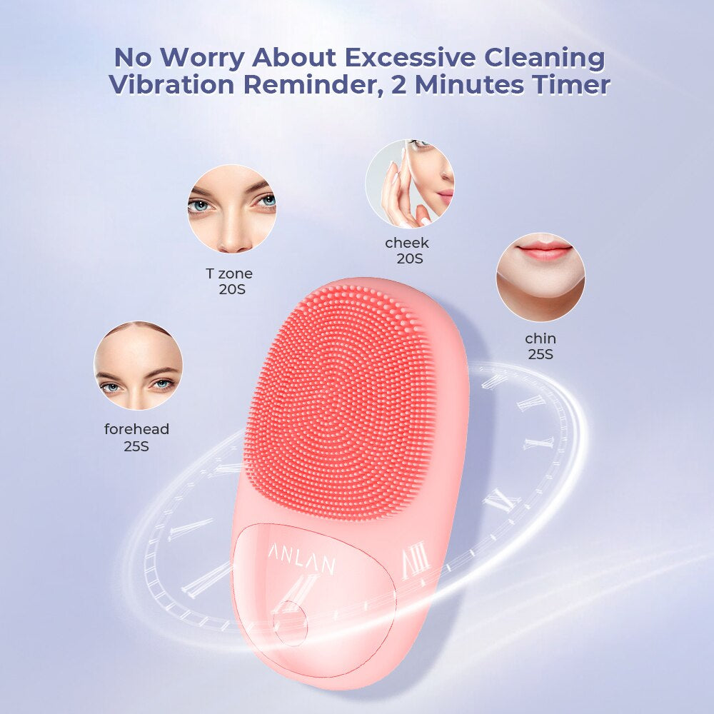 " Waterproof Electric Facial Cleansing Brush - Get Glowing Skin with Vibration Massage Face Cleaner!"