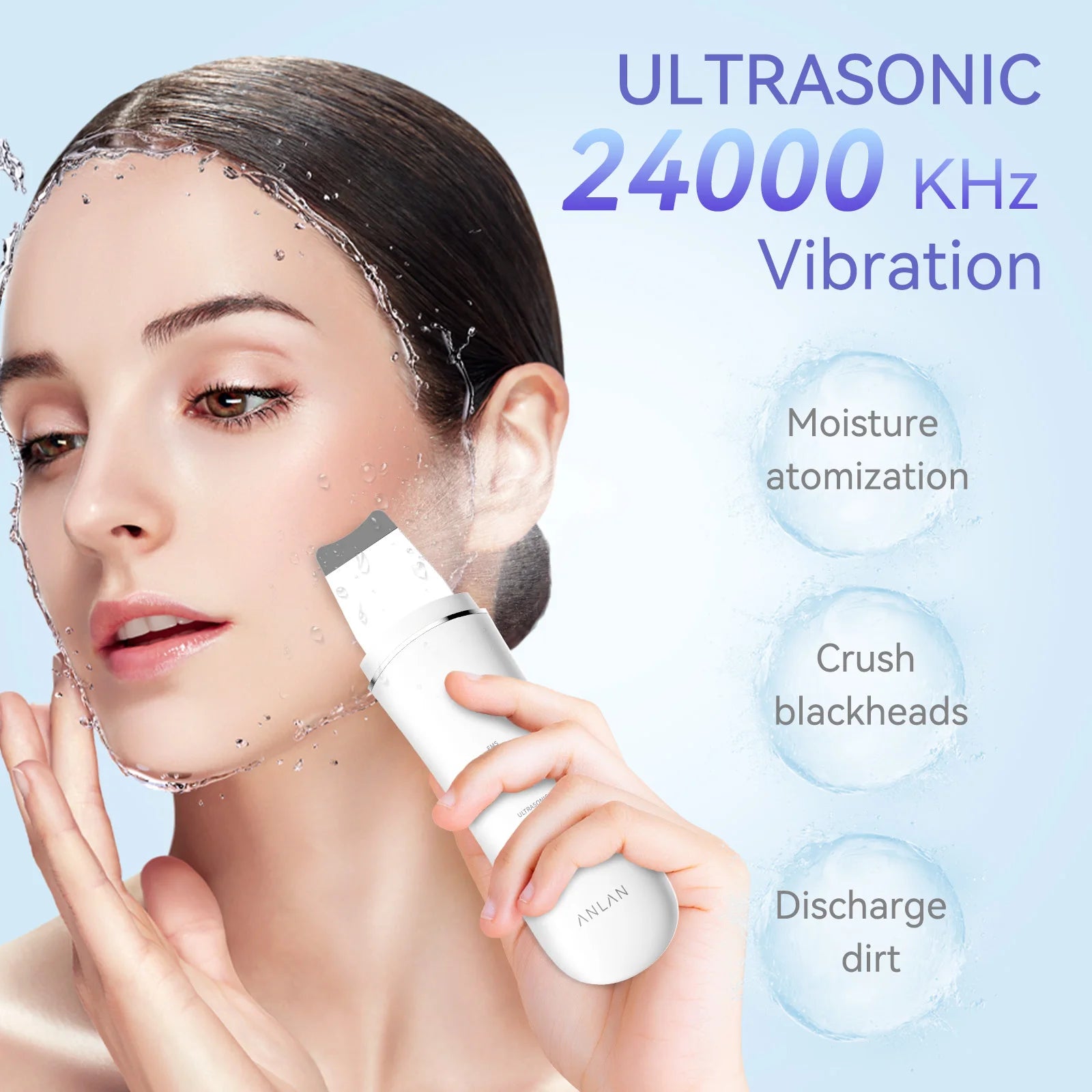 " 4-in-1 Skin Care Device: Ultrasonic Cleaner, Scrubber, EMS Face Lifting, and Deep Cleaning Machine"