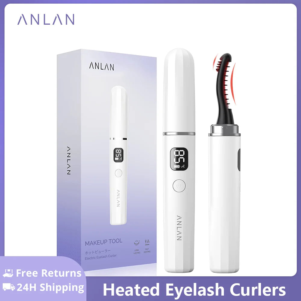 " Rechargeable Heated Eyelash Curler: Quick Heat, Long-Lasting Lift in Just 10 Seconds!"