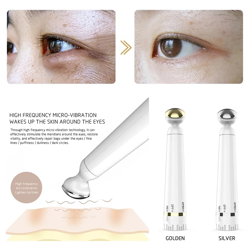 "Portable Electric Eye Massager: Say Goodbye to Wrinkles, Dark Circles, and Aging Signs!"