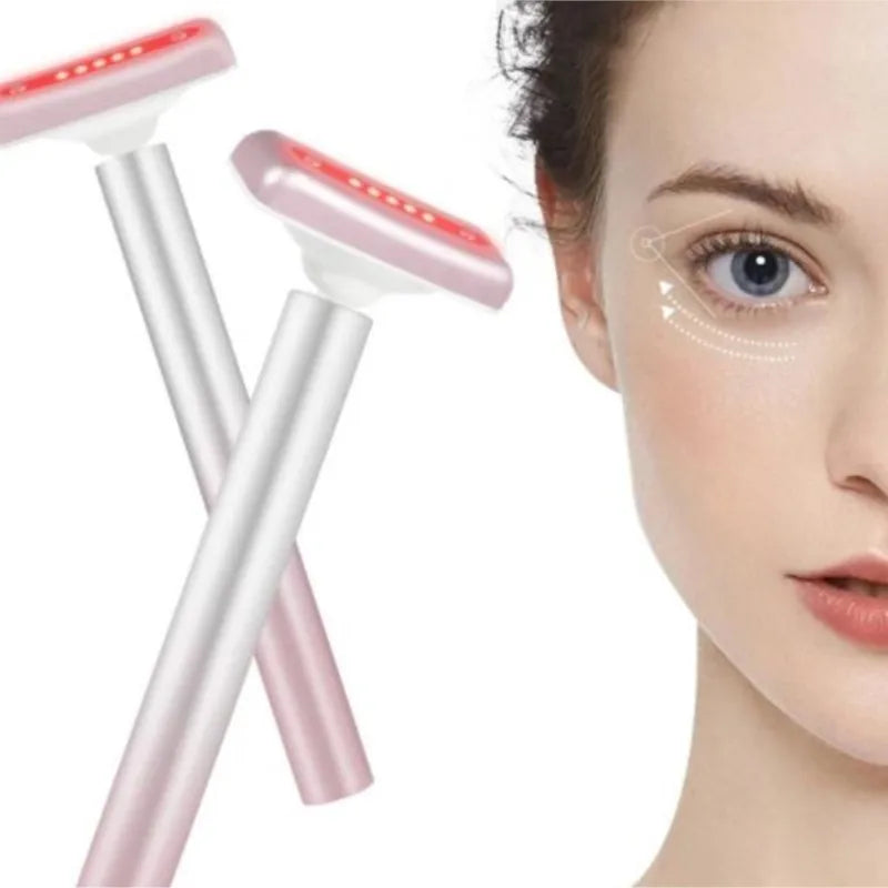 "Magic Glow Facial Wand: Microcurrent EMS Face Massager with Red Light Therapy for Youthful Skin and Bright Eyes"