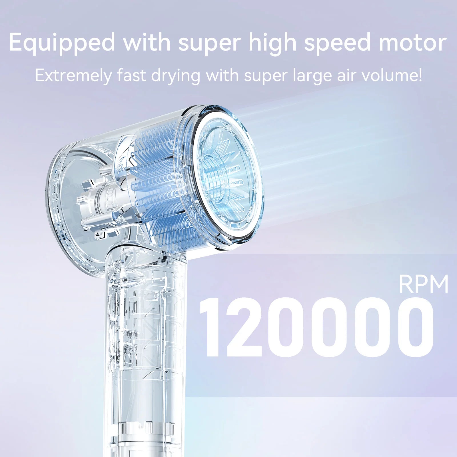 " Professional Ionic Hair Dryer: Fast Drying, Low Noise, Magnetic Nozzle, 120000 RPM Motor"