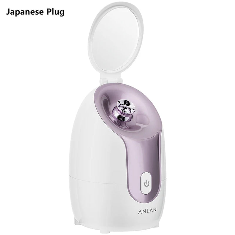 " Hot Nano Face Steamer: 2-in-1 Facial Spa with Mirror, Pore Cleansing, and Moisturizing Humidifier"