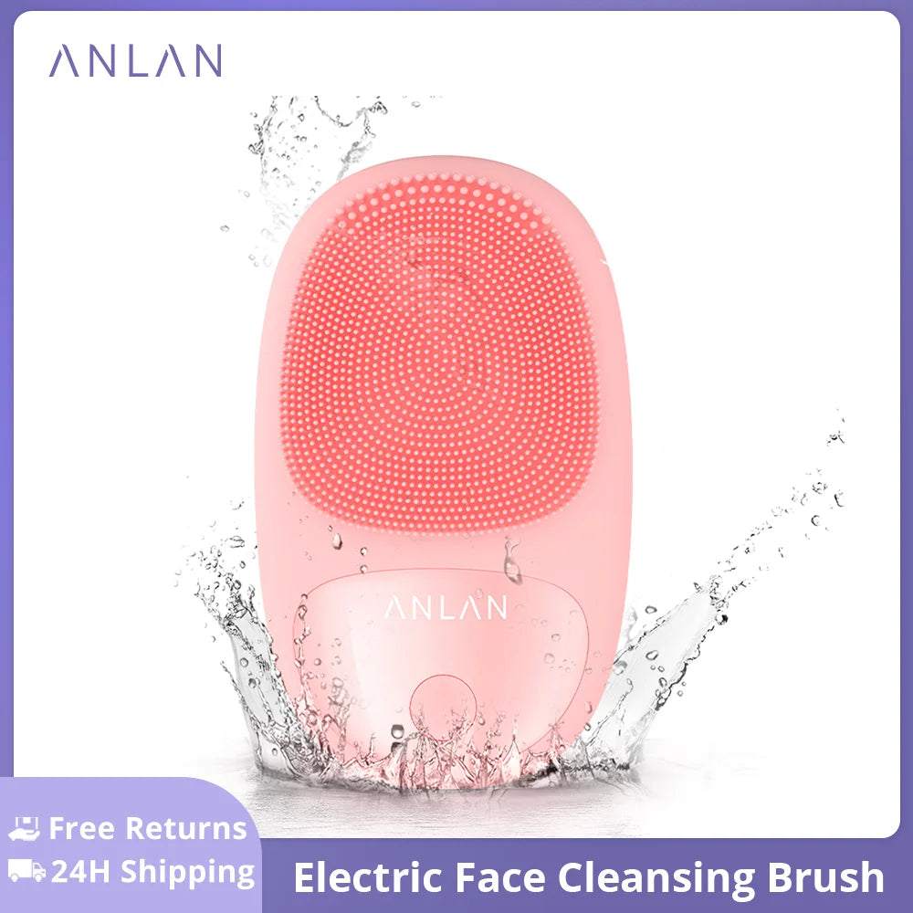 " Waterproof Electric Facial Cleansing Brush - Get Glowing Skin with Vibration Massage Face Cleaner!"